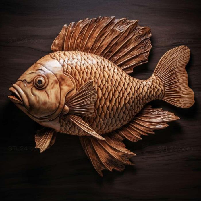 Nature and animals (st Amazonian mollinesia fish 1, NATURE_4913) 3D models for cnc