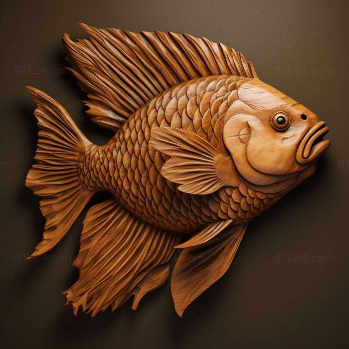 Nature and animals (st Amazonian mollinesia fish 3, NATURE_4915) 3D models for cnc