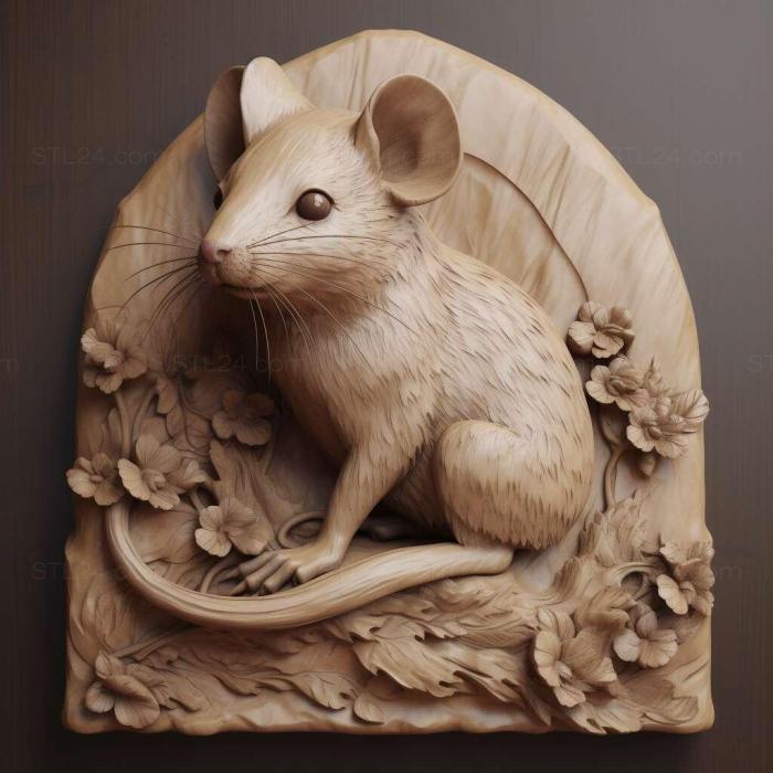 Nature and animals (st Kaguya mouse famous animal 1, NATURE_4921) 3D models for cnc