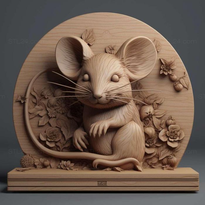 Nature and animals (st Kaguya mouse famous animal 2, NATURE_4922) 3D models for cnc