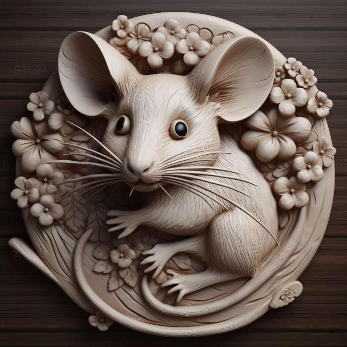 Nature and animals (st Kaguya mouse famous animal 4, NATURE_4924) 3D models for cnc