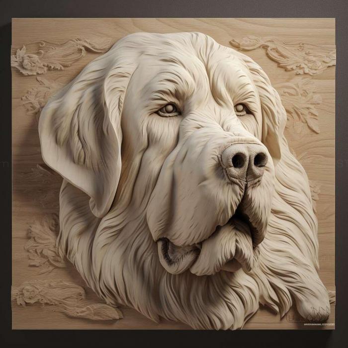 Nature and animals (st Pyrenean Mastiff dog 2, NATURE_4934) 3D models for cnc