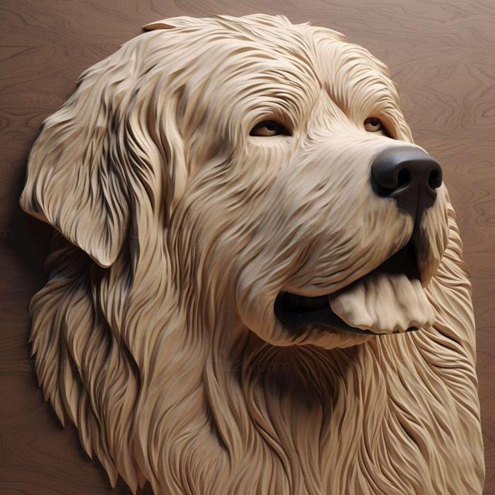 Природа и животные (Собака святого пиренейского мастифа 4, NATURE_4936) 3D модель для ЧПУ станка