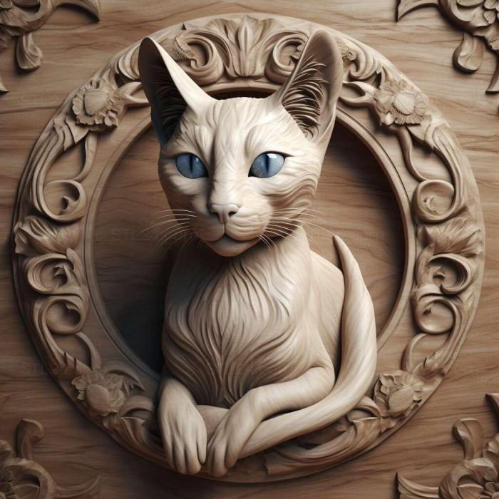 Nature and animals (st Traditional Siamese cat 2, NATURE_4958) 3D models for cnc