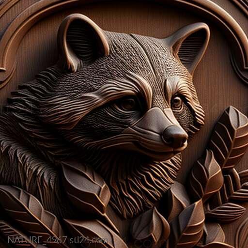 Nature and animals (st Raccoon from Kherson famous animal 3, NATURE_4967) 3D models for cnc