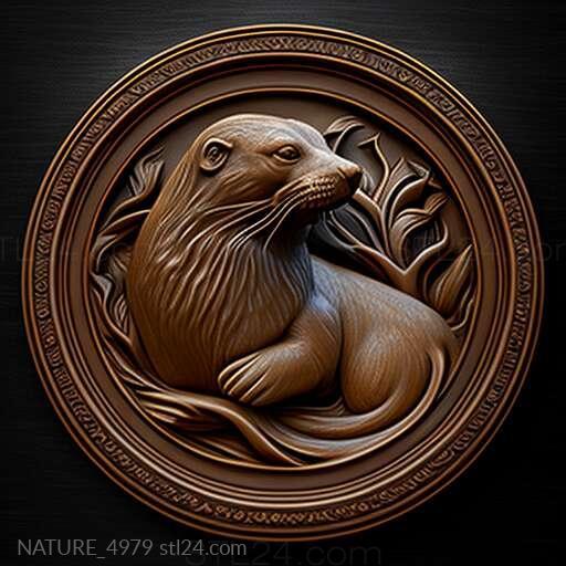 Природа и животные (Тюлень святого Гастона знаменитое животное 3, NATURE_4979) 3D модель для ЧПУ станка
