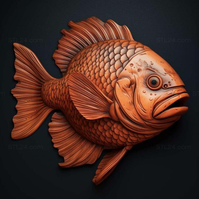 Nature and animals (st Amphiprion frenatus fish 3, NATURE_5007) 3D models for cnc