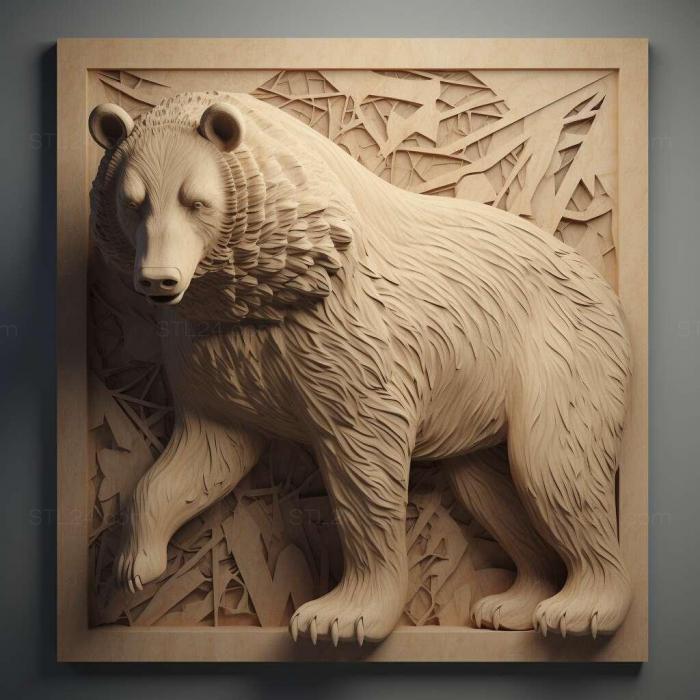 Природа и животные (Медведь Марьям знаменитое животное 2, NATURE_5018) 3D модель для ЧПУ станка