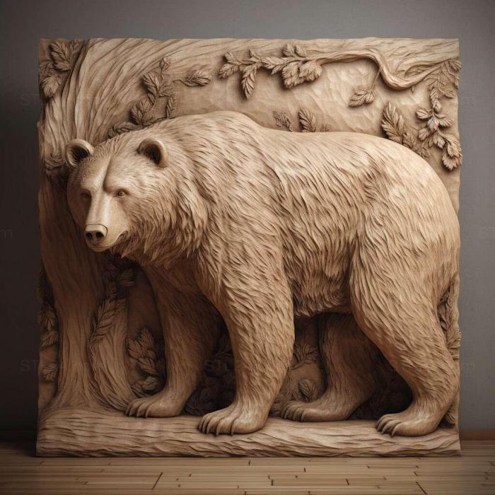 Nature and animals (Grizzly on stand 4, NATURE_5088) 3D models for cnc