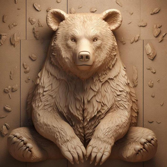 Природа и животные (Медведь Марьям знаменитое животное 2, NATURE_5166) 3D модель для ЧПУ станка