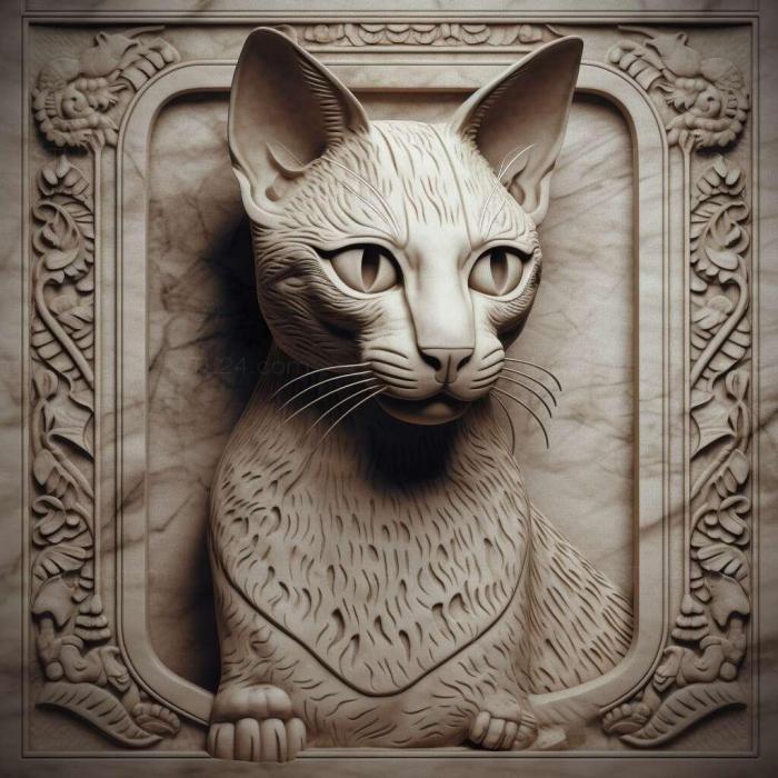 Nature and animals (st Egyptian Mau cat 2, NATURE_518) 3D models for cnc
