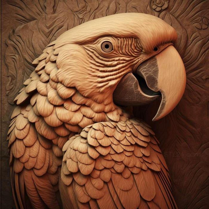 Природа и животные (Знаменитое животное -попугай святого Алекса 4, NATURE_5196) 3D модель для ЧПУ станка