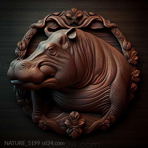 Nature and animals (st Allenton Hippopotamus famous animal 3, NATURE_5199) 3D models for cnc