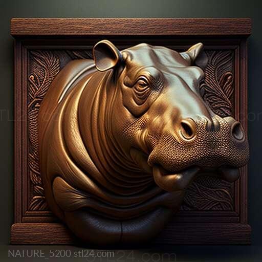 Nature and animals (st Allenton Hippopotamus famous animal 4, NATURE_5200) 3D models for cnc