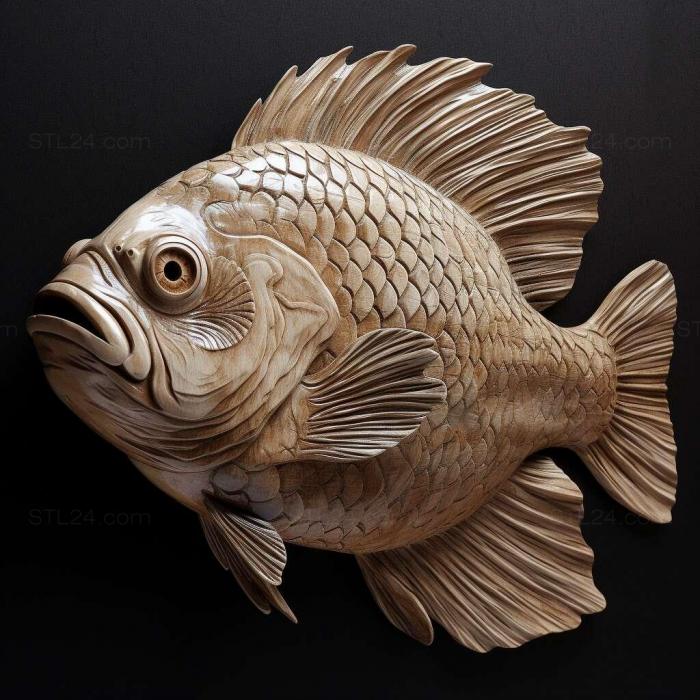Nature and animals (st Masked yulidochrome fish 3, NATURE_5211) 3D models for cnc