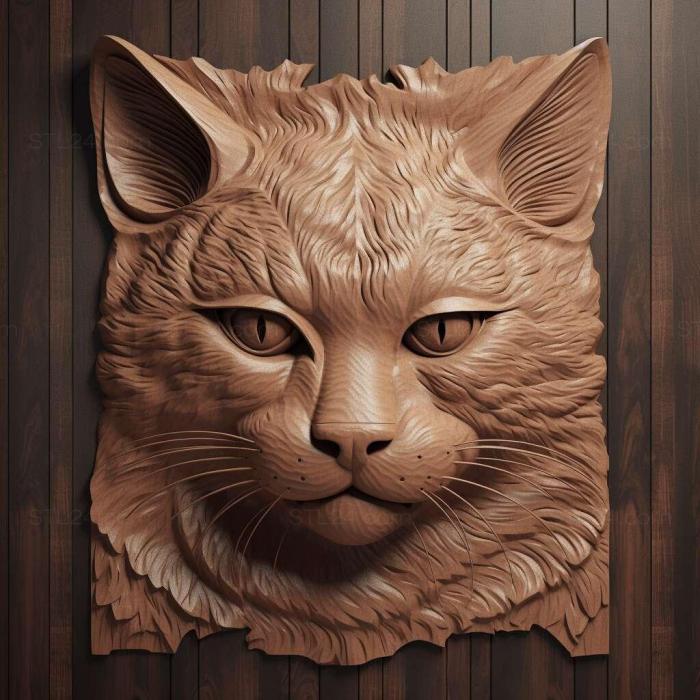 Nature and animals (st Oscar the cat famous animal 1, NATURE_525) 3D models for cnc