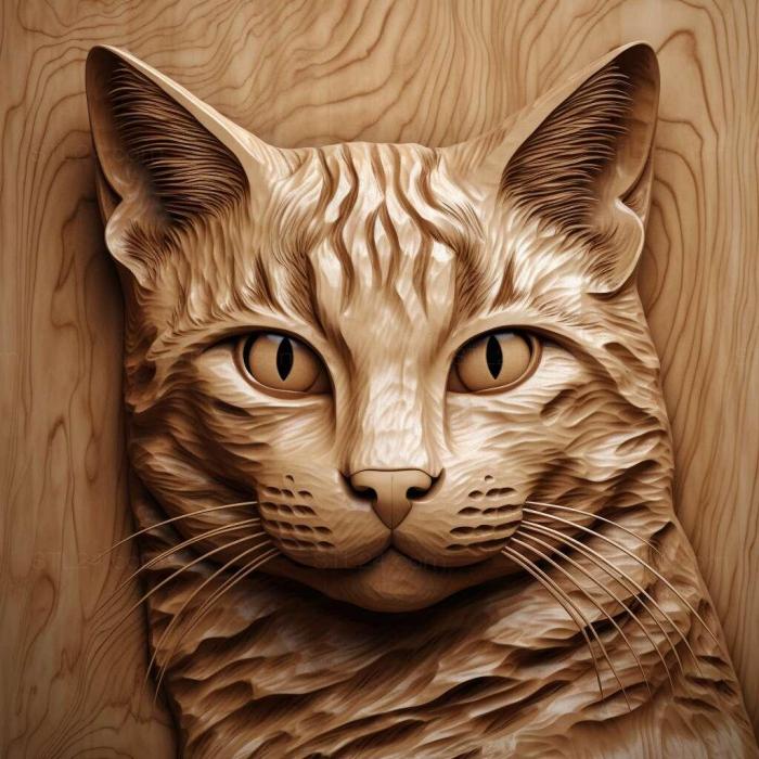 Nature and animals (st Oscar the cat famous animal 3, NATURE_527) 3D models for cnc
