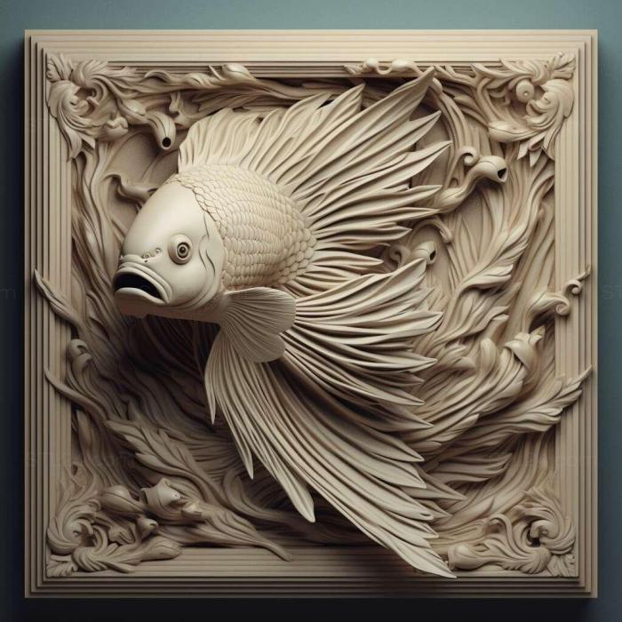 Nature and animals (st Poster fighting fish fish 3, NATURE_5271) 3D models for cnc