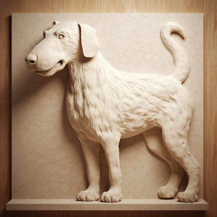 Nature and animals (Bedlington Terrier dog 1, NATURE_5273) 3D models for cnc