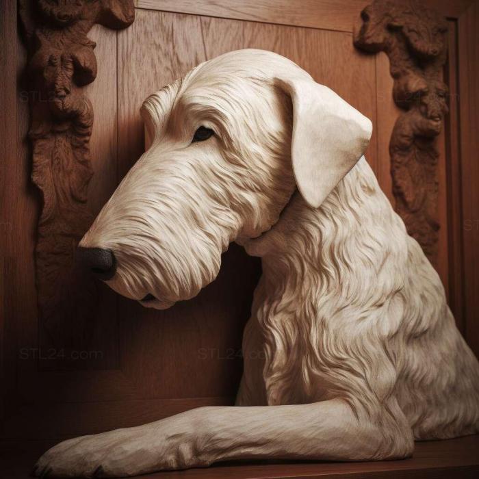 Nature and animals (Bedlington Terrier dog 2, NATURE_5274) 3D models for cnc