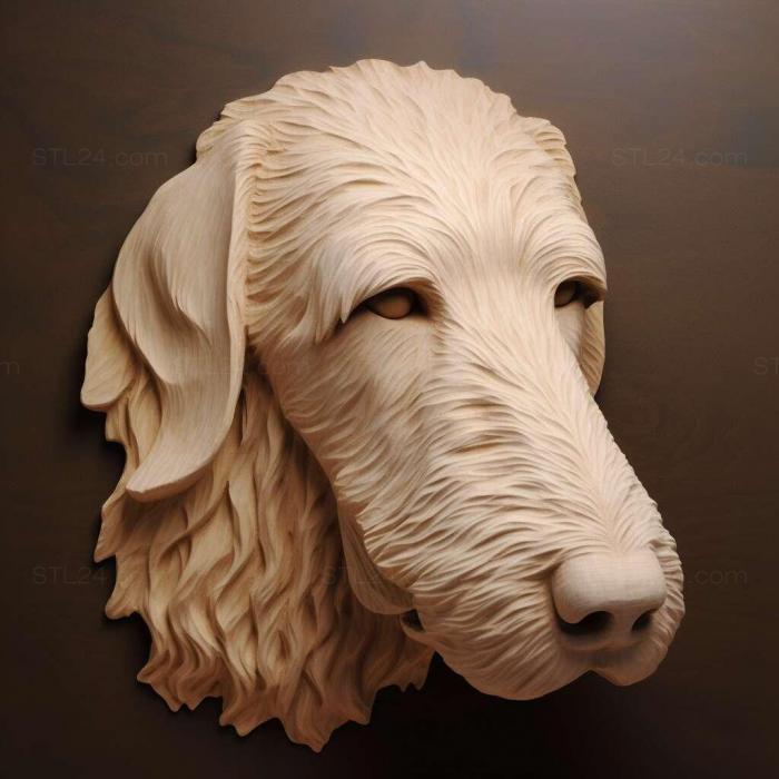 Природа и животные (Собака Бедлингтон-терьер 4, NATURE_5276) 3D модель для ЧПУ станка