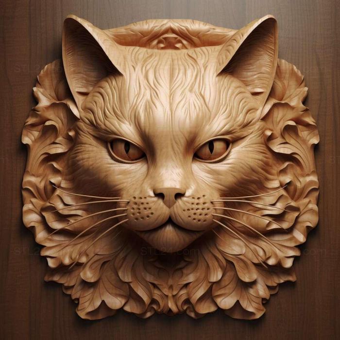 Nature and animals (st Oscar the cat famous animal 4, NATURE_528) 3D models for cnc