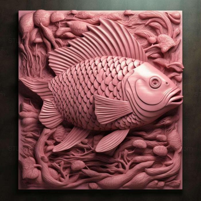 Nature and animals (Pink munchausia fish 1, NATURE_5301) 3D models for cnc