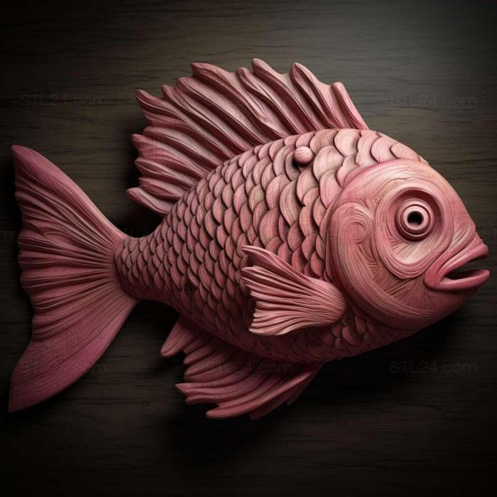 Nature and animals (Pink munchausia fish 4, NATURE_5304) 3D models for cnc