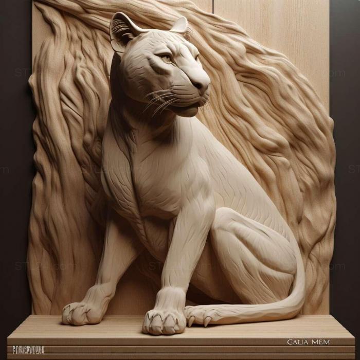 Nature and animals (Puma concolor cabrerae 1, NATURE_5309) 3D models for cnc