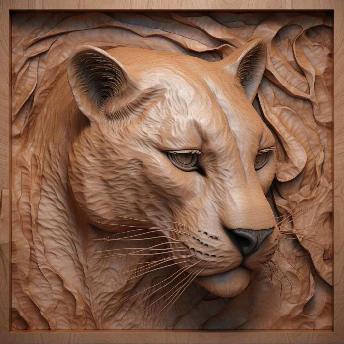 Nature and animals (Puma concolor cabrerae 2, NATURE_5310) 3D models for cnc