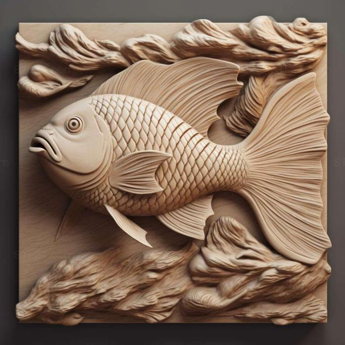 Природа и животные (Кометная рыба рыба 2, NATURE_5330) 3D модель для ЧПУ станка