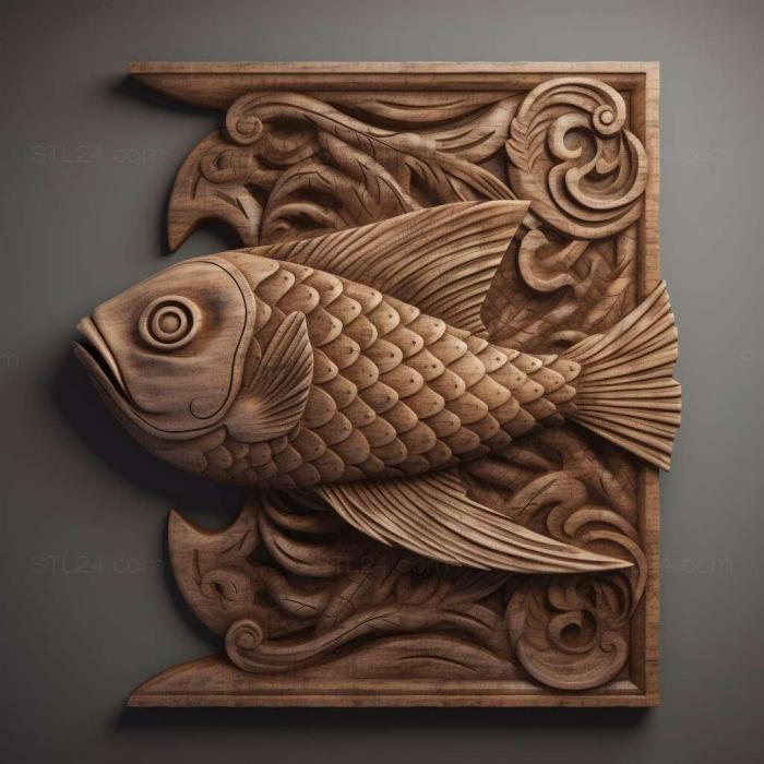 Природа и животные (Кометная рыба рыба 4, NATURE_5332) 3D модель для ЧПУ станка