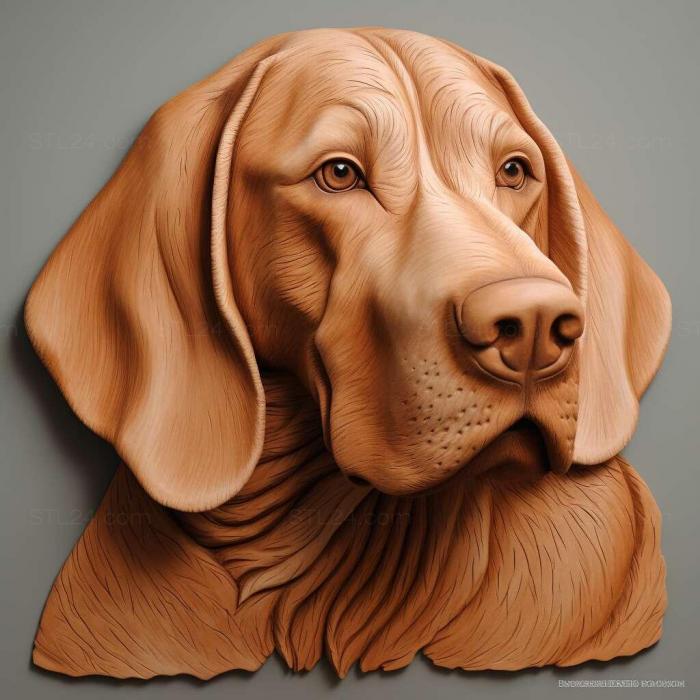 Природа и животные (Американская фоксхаундовая собака 3, NATURE_5351) 3D модель для ЧПУ станка