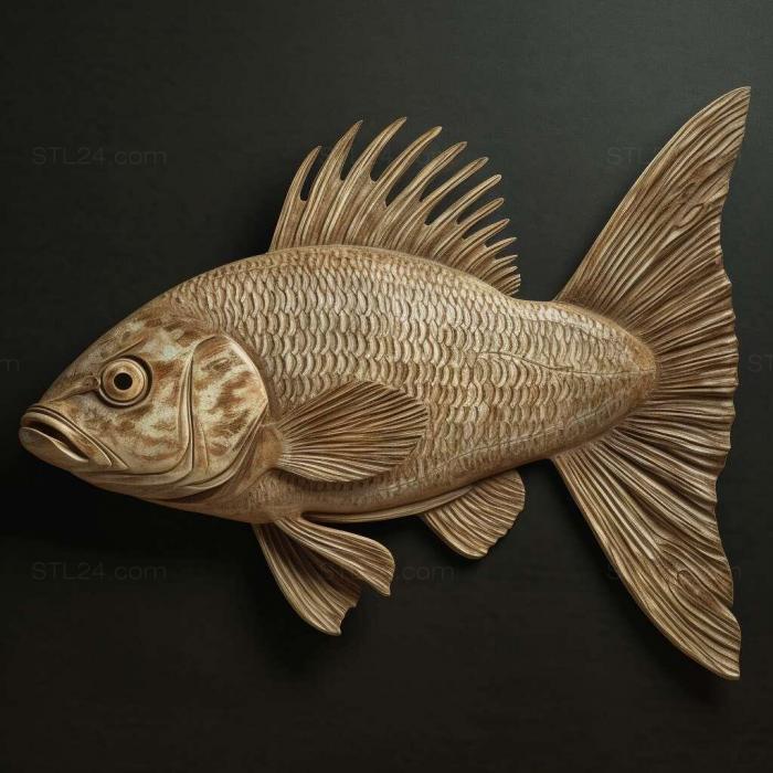 Nature and animals (Long whiskered radinoloricaria fish 1, NATURE_5369) 3D models for cnc