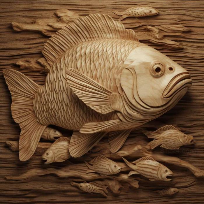 Природа и животные (Длинноусая рыба-радинолорикария 2, NATURE_5370) 3D модель для ЧПУ станка