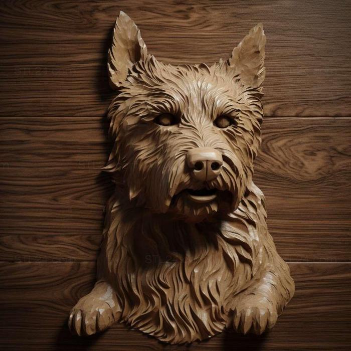 Nature and animals (st Silichem Terrier dog 3, NATURE_5407) 3D models for cnc