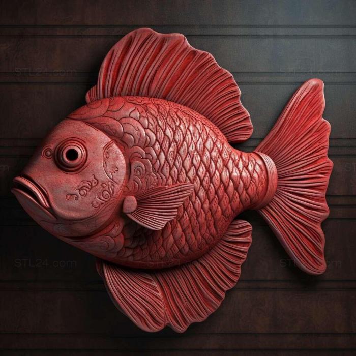 Nature and animals (st Red paku fish 1, NATURE_5409) 3D models for cnc