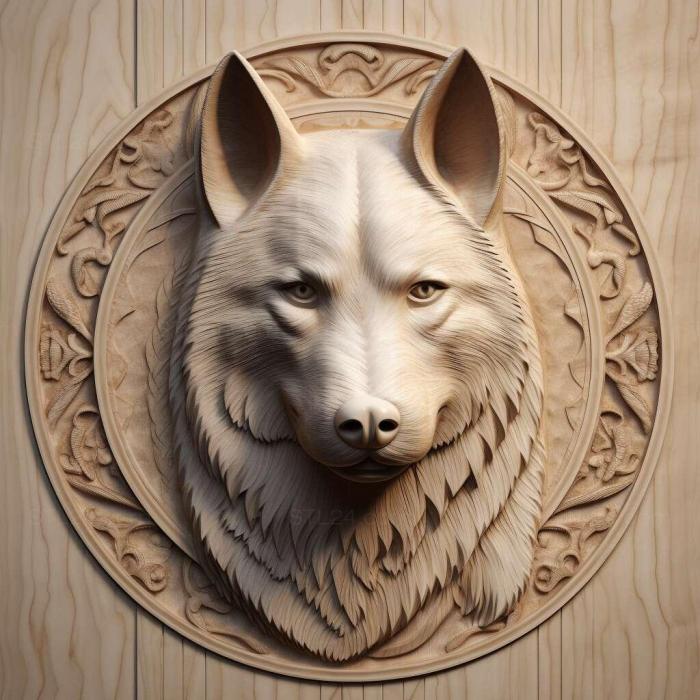 Nature and animals (Northern Inuit dog 1, NATURE_541) 3D models for cnc