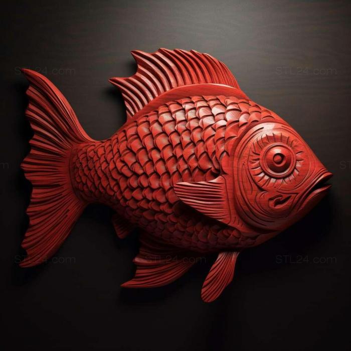 Nature and animals (st Red paku fish 2, NATURE_5410) 3D models for cnc