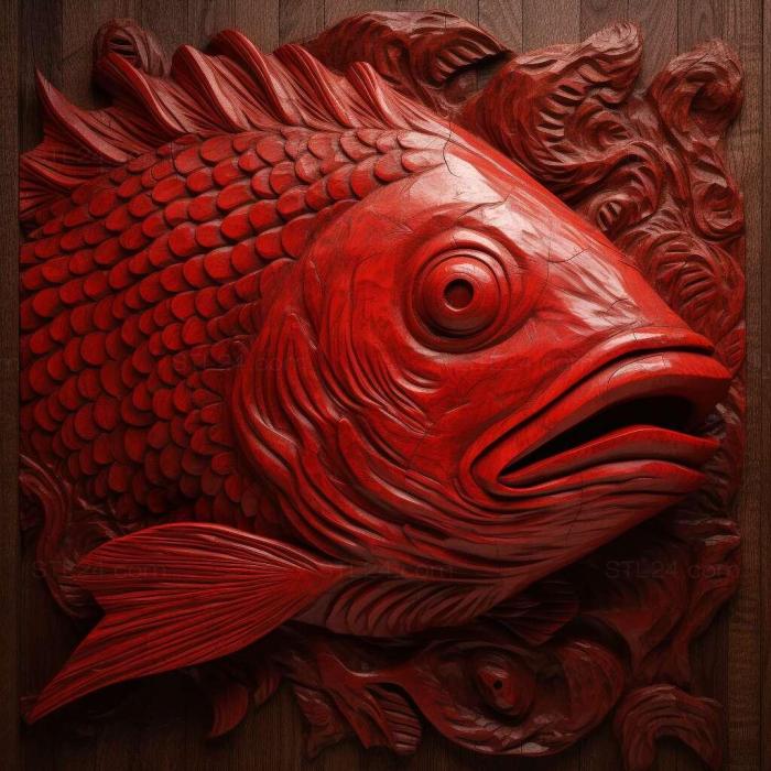 Nature and animals (st Red paku fish 3, NATURE_5411) 3D models for cnc