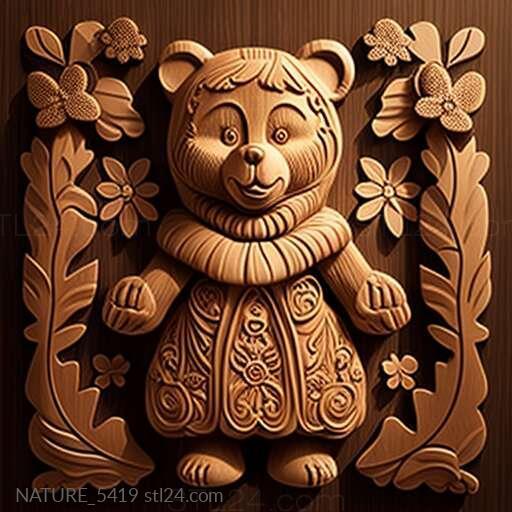 Nature and animals (st Masha the bear famous animal 3, NATURE_5419) 3D models for cnc