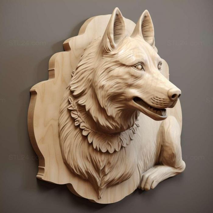 Nature and animals (Northern Inuit dog 4, NATURE_544) 3D models for cnc
