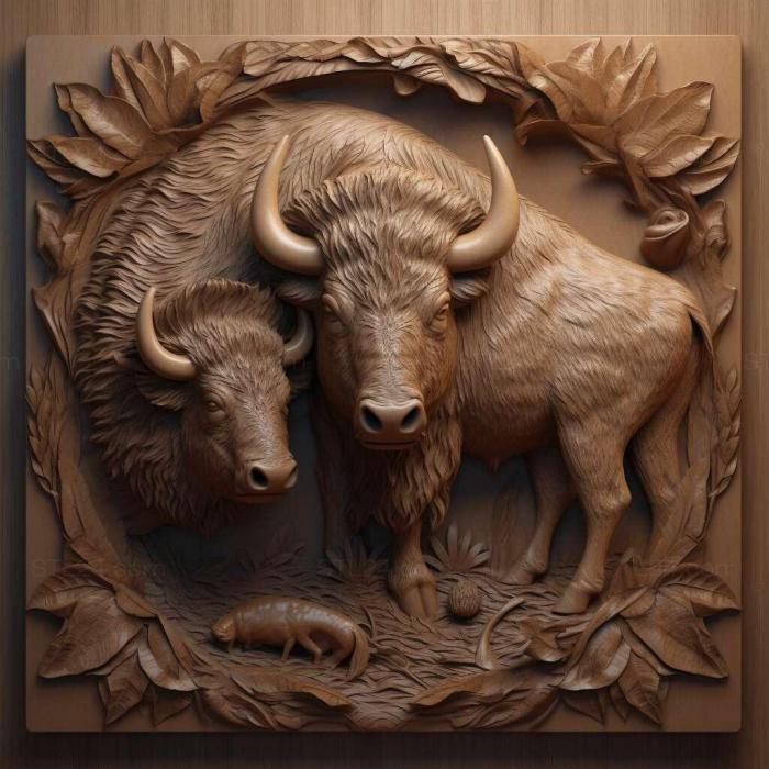 Nature and animals (st Bison latifrons 1, NATURE_5465) 3D models for cnc