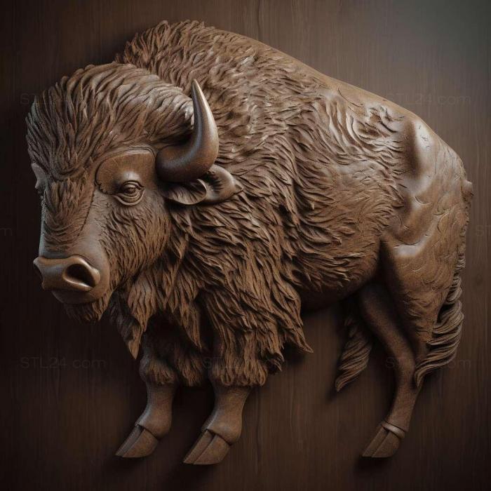 Nature and animals (st Bison latifrons 4, NATURE_5468) 3D models for cnc