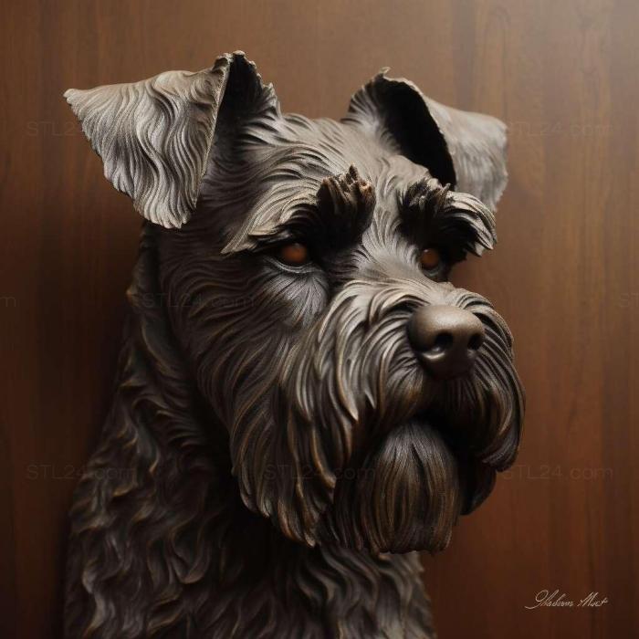 Nature and animals (st Mittelschnauzer dog 2, NATURE_5470) 3D models for cnc