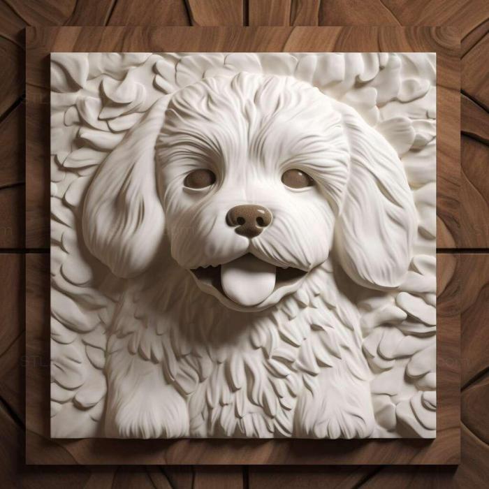 Nature and animals (st Bichon frise dog 4, NATURE_5484) 3D models for cnc