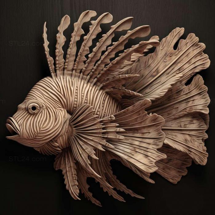 Nature and animals (st Indian lionfish fish 2, NATURE_5514) 3D models for cnc