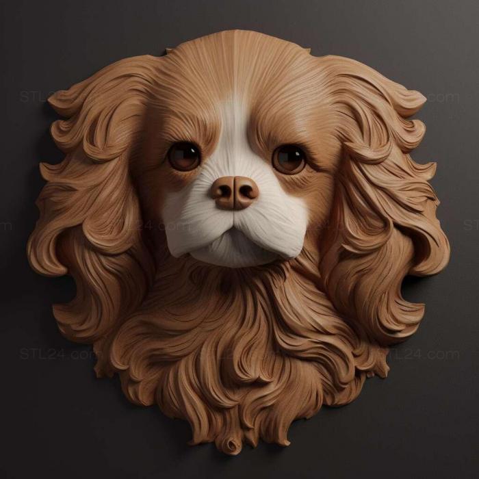Nature and animals (Continental Toy Spaniel dog 1, NATURE_5565) 3D models for cnc