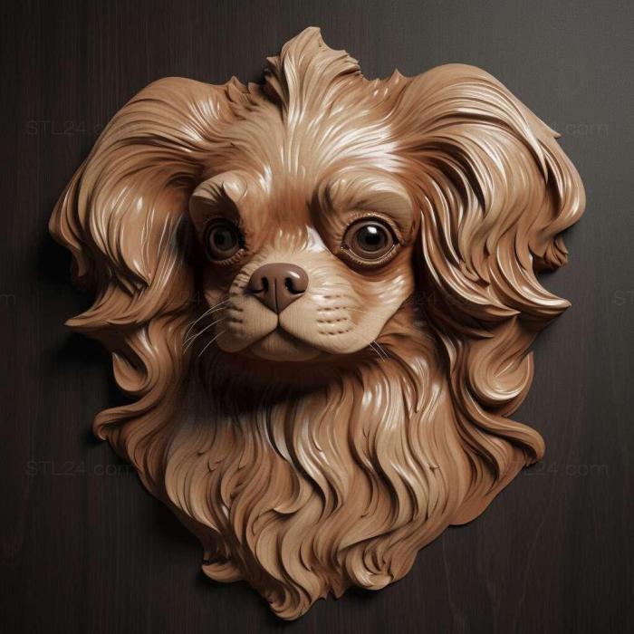 Nature and animals (Continental Toy Spaniel dog 2, NATURE_5566) 3D models for cnc