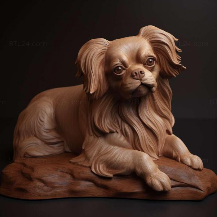 Природа и животные (Континентальный Той-спаниель собака 4, NATURE_5568) 3D модель для ЧПУ станка